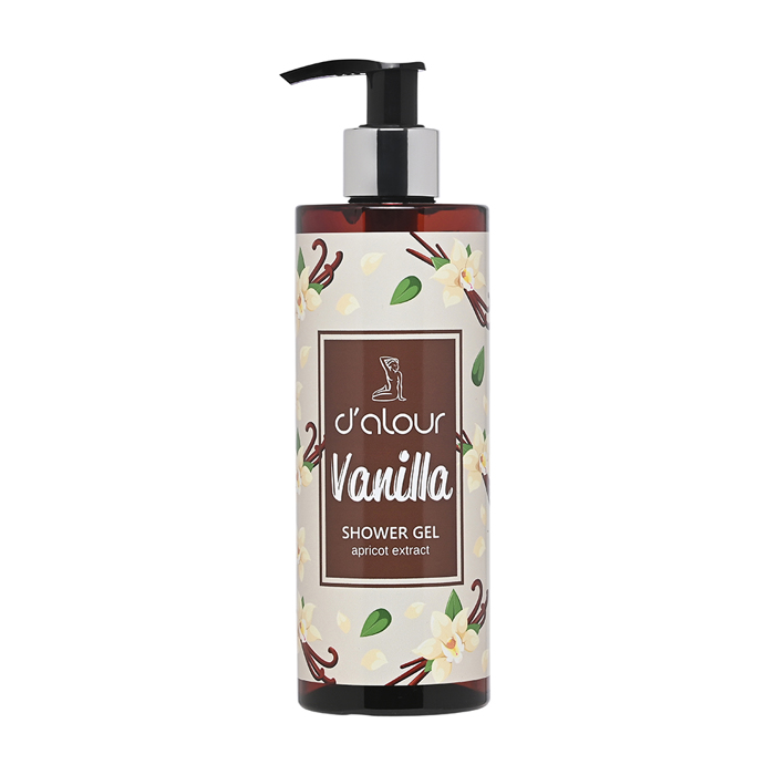 d’alour Vanilla Shower Gel Apalo Anazoognitiko Afroloutro me Futika Ekxulismata apo Fulla Elias kai Berikoko ga Apali Epidermida kai Aroma pou Diarkei 300ml